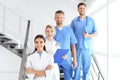 Doctors and medical assistants in clinic Royalty Free Stock Photo