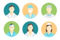 Doctors and Medical Staff in Circle Set. Vector Royalty Free Stock Photo