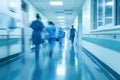 Doctors and medical staff walk down in hospital Royalty Free Stock Photo