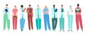 Doctors, medical workers, medics and nurses. Representatives of different medical specialties. Ethnically diverse Royalty Free Stock Photo