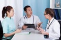 Doctors during morning meeting Royalty Free Stock Photo