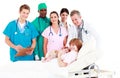 Doctors with a mother and her newborn baby Royalty Free Stock Photo