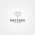 Doctors network Vector logo design Template