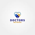 Doctors network Vector logo design Template Idea and inspiration