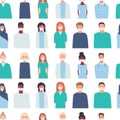 Doctors, nurses, healthcare workers, medical staff. Vector seamless pattern in flat style with people of different Royalty Free Stock Photo