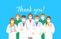 Doctors and nurses hospital staff thank you text