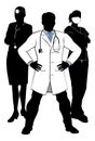 Doctors and Nurses Medical Team Silhouettes Royalty Free Stock Photo