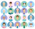 Doctors and nurses profile vector icons. Surgeon and therapist, oculist and nutritionist avatars. Doctors of different