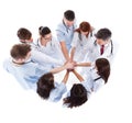 Doctors and nurses stacking hands Royalty Free Stock Photo