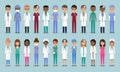 Doctors in flat design. Animated medical characters. Vector illustration Royalty Free Stock Photo
