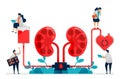 Doctors perform dialysis, medicine treatment of kidney failure, hospital and clinic medical facilities, blood purification