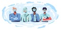 Doctors in protectives mask during coronavirus. Flat design illustration. Vector