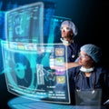 Doctors with screens Royalty Free Stock Photo