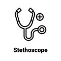 Doctors stethoscope Vector Icon easily modify.