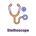 Doctors stethoscope Vector Icon easily modify.