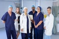 Doctors and surgeons standing in a clinic Royalty Free Stock Photo