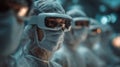 Doctors are surgery to patient at operating room. Using virtual reality glasses Royalty Free Stock Photo