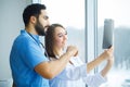 Doctors team examining a patient`s x-ray Royalty Free Stock Photo