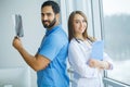 Doctors team examining a patient`s x-ray Royalty Free Stock Photo