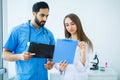 Doctors team examining a patient`s x-ray Royalty Free Stock Photo