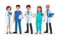 Doctors. Team of medical workers on a white background. Hospital staff. Royalty Free Stock Photo