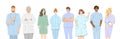 Doctors. Team of medical workers on a white background. Hospital staff. Vector illustration in cartoon style Royalty Free Stock Photo