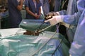 Doctors training for minimally invasive surgery