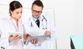 Doctors using a tablet, concept of medical consulting