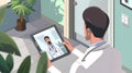 Doctors Virtual Visit in a Stylish Graphic Novel-Inspired Scene Royalty Free Stock Photo