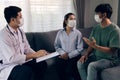 Doctors visit lovers who need advice on pregnancy and how to prevent it during the new virus epidemic Royalty Free Stock Photo