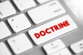 Doctrine - body of teachings or instructions, taught principles or positions, as the essence of teachings in a belief system, text Royalty Free Stock Photo