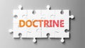 Doctrine complex like a puzzle - pictured as word Doctrine on a puzzle pieces to show that Doctrine can be difficult and needs