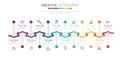 Timeline for 1 year, 12 months, infographics month planner design vector 12 steps