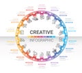 Circle Infographic elements design with 18 options or steps. Royalty Free Stock Photo