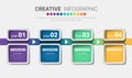 Abstract infographics number options template with steps, with 4 label. Royalty Free Stock Photo