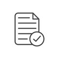 Document accept icon set. checked contract paper with tick sign. loan approved papers icon. valid order invoice sign