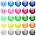 Document accepted icons in color glossy buttons Royalty Free Stock Photo