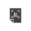 Document with AI-based scan vector icon