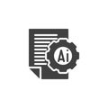 Document with AI powered automation vector icon