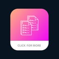 Document, Analytics, Data, Copy, Paper, Resume Mobile App Button. Android and IOS Line Version Royalty Free Stock Photo