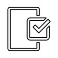 Document approval line icon. Outline vector