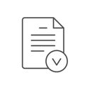 Document approval line outline icon