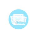 Document approved vector icon