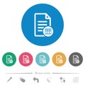 Document archive flat round icons