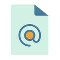 Document attachment email file single isolated icon with flat style