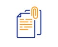 Document attachment line icon. File with paper clip sign. Vector Royalty Free Stock Photo