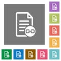 Document attachment square flat icons