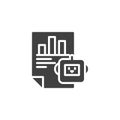 Document with a bar chart and robot vector icon