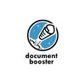 Document Booster Logo Vector. File Rocket Ready Made Logo