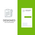 Document, Business, Clipboard, File, Page, Planning, Sheet Grey Logo Design and Business Card Template